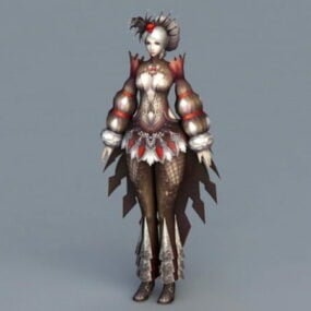 Gothic Anime Girl 3d-modell
