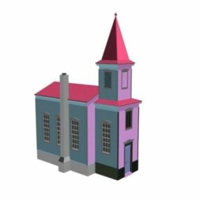 Casa de edificio gótico modelo 3d