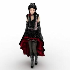 Gotisk flicka karaktär 3d-modell