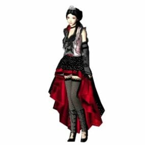 Gothic Girl Character 3d-malli
