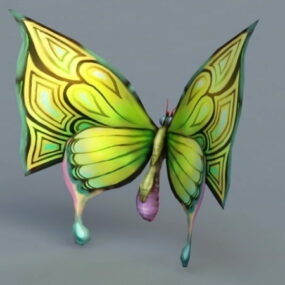 Grønn sommerfugl 3d-modell