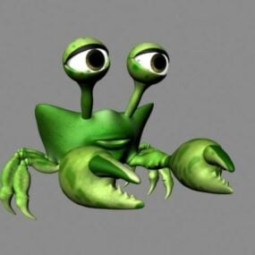 Green Cartoon Crab 3d model