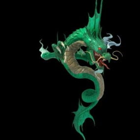 3д модель зеленого китайского дракона