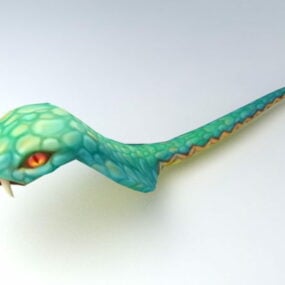 緑のコブラヘビ Rigged 3dモデル