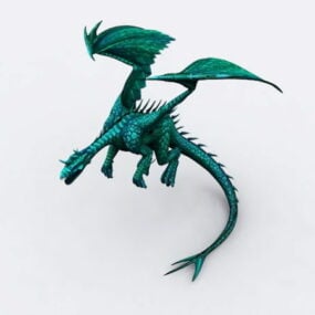 Modello 3d del drago verde