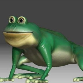 緑のカエルの漫画の動物3Dモデル