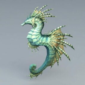 Green Seahorse 3d model