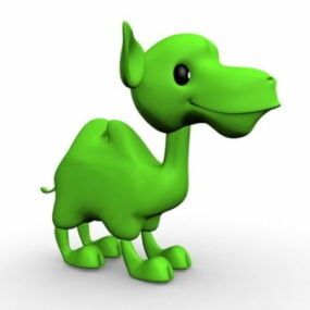 نموذج كرتوني لشخصية الجمل الأخضر ثلاثي الأبعاد