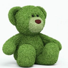 Modelo 3d de urso de pelúcia verde