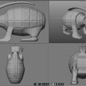 Modello 3d della granata sfera Scifi