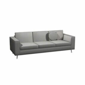 Grey Cloth Sofa Settee 3d model