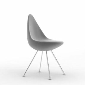 Modelo 3d de móveis para cadeira de ovo cinza