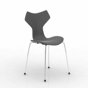 Chaise basse en plastique gris modèle 3D