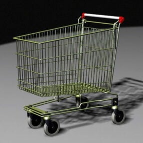 3D model nákupního košíku s potravinami
