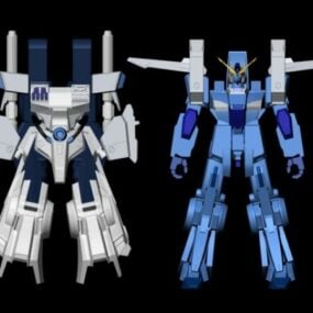 Modello 3d del personaggio del robot Gundam