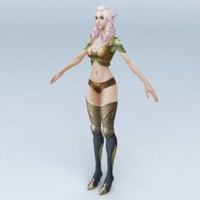Half-elf vrouw 3D-model