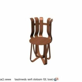 Furniture Hand Shaped Wood Chair 3d model