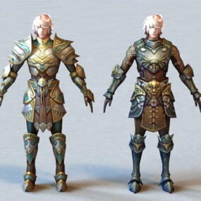 Handsome Knight Character 3d-modell