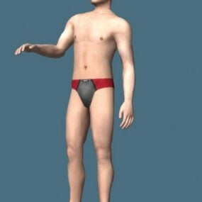 Handsome Man In Briefs Rigged 3d model
