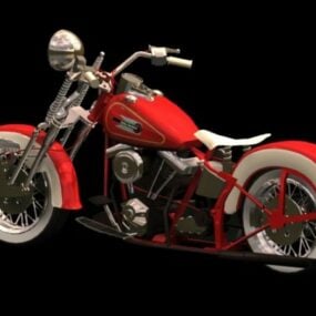 Modelo 3d de motocicleta Harley-davidson Fl