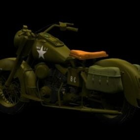 Model 3D Sepeda Motor Militer Harley-davidson