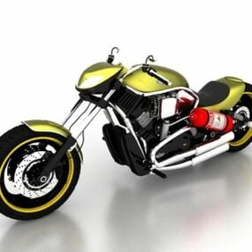 Cruiser Motorcycle Without Material 3d model