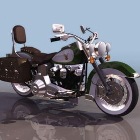 Modelo 3d da motocicleta Harley-davidson Softail