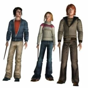 Harry Potter, Ron Hermione Characters 3d-model