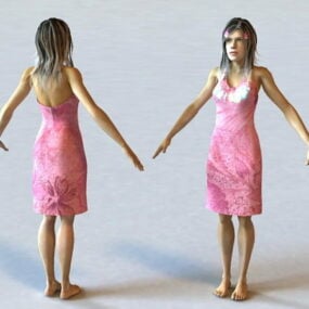 Femme hawaïenne modèle 3D
