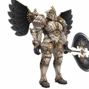 3D модель персонажа воина в тяжелой броне