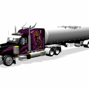 3D-model van zware vrachtwagentanktrailer