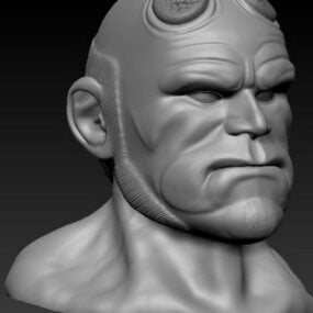 Hell Boy Head Character 3d-modell