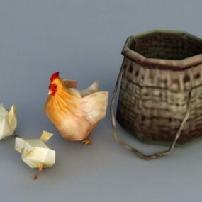 Tavuk ve Civciv Tavukları 3D model