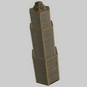 نموذج برج المكاتب السداسي ثلاثي الأبعاد