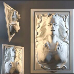 高浮き彫りの女性 3D モデル