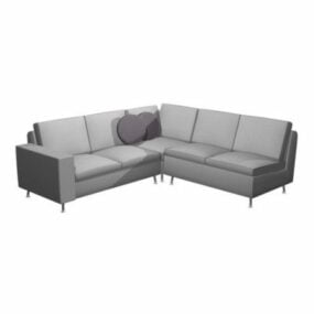 Model 3d Sofa Keratan Kain Belakang Tinggi