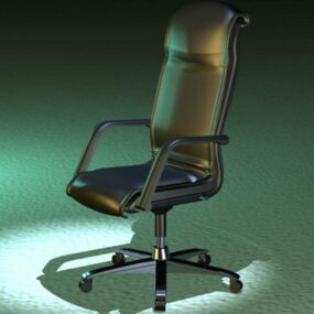 כיסא מסתובב עור גבוה דגם תלת מימד