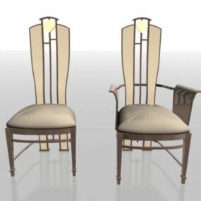 Furniture High-back Upholstered Chair 3d model