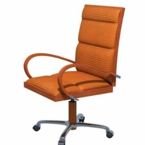 3д модель офисного кресла для руководителя с высокой спинкой