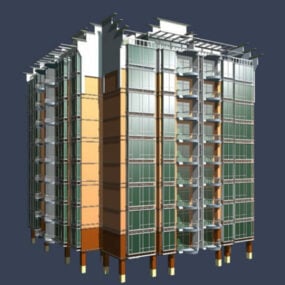 Höghus boningsbyggnad 3d-modell