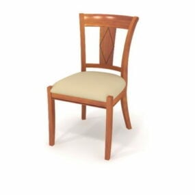 3д модель деревянного стула с высокой детализацией мебели