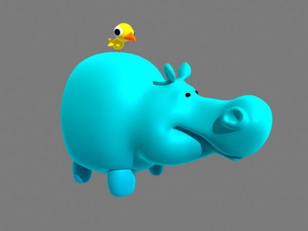 Kreskówka Hipopotam I Ptak