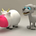 Personaggi dei cartoni animati di cane ippopotamo