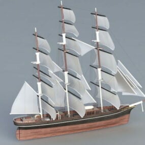 歴史的な帆船の3Dモデル