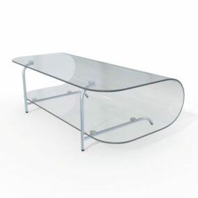 Modelo 3d de mesa de centro de vidro para móveis domésticos