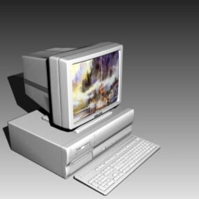 Οριζόντιος επιτραπέζιος προσωπικός υπολογιστής τρισδιάστατο μοντέλο
