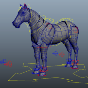 動物の馬のリグ3Dモデル