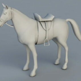 Pferd mit Sattel 3D-Modell