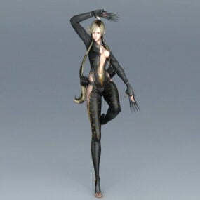 Ninja femenina caliente modelo 3d