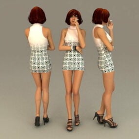 Hot Girl Smoker 3d model